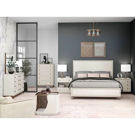6-Piece Contemporary King Panel Bedroom Set