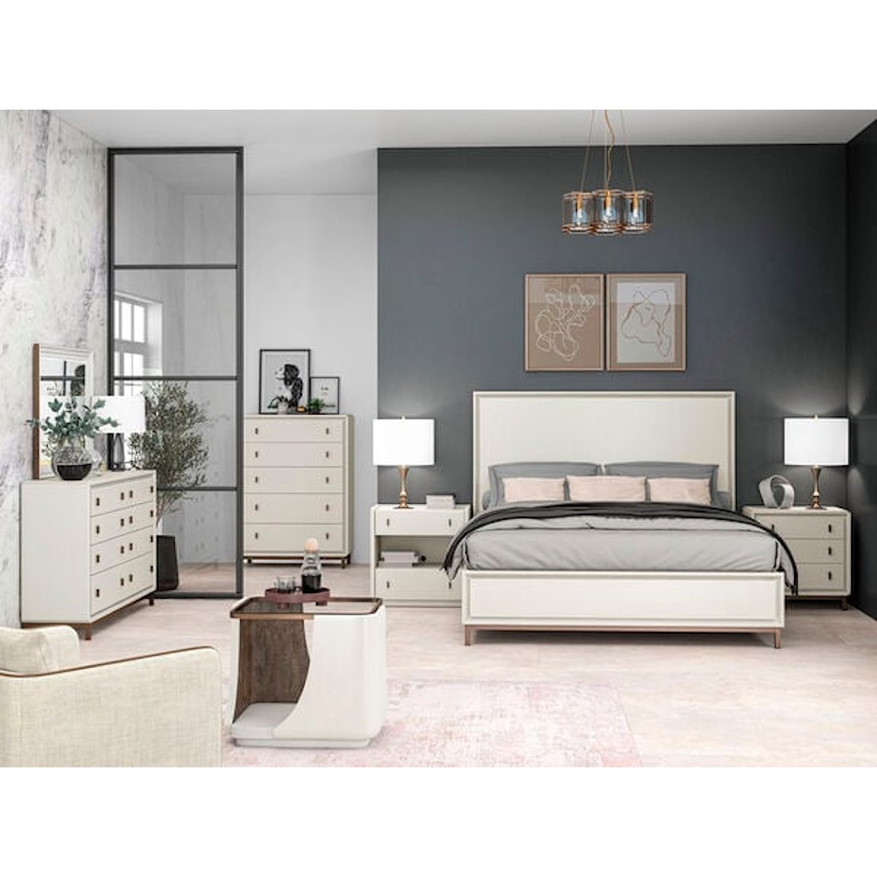 A.R.T. Furniture Inc Blanc 6-Piece King Panel Bedroom Set