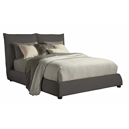 Casual Queen Upholstered Bed in Cozy Charcoal