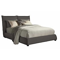 Casual King Upholstered Bed in Cozy Charcoal