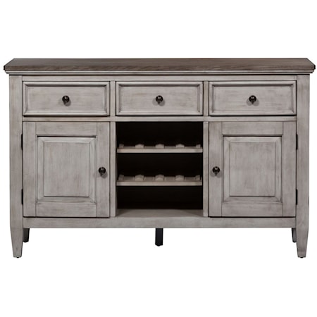 Cottage Two-Tone Server with Wine Rack