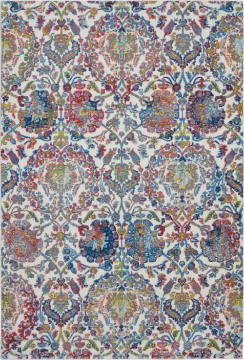 5'3" x 7'6" Ivory/Blue Rectangle Rug