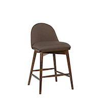 Mid-Century Modern Counter-Height Upholstered Chair with Splayed Legs