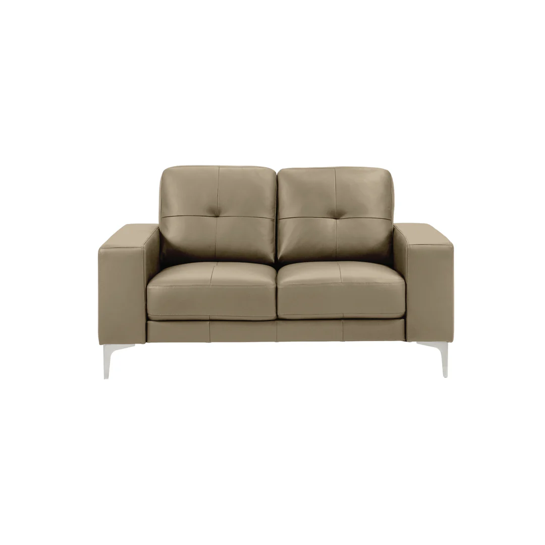 Leather Robust Track-Arm Loveseat