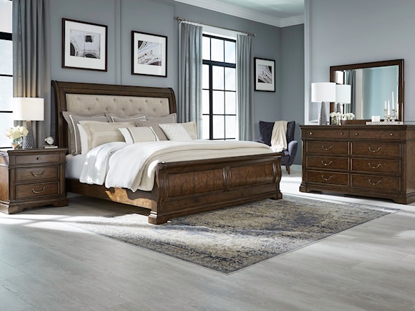 4-Piece King Sleigh Bedroom Set