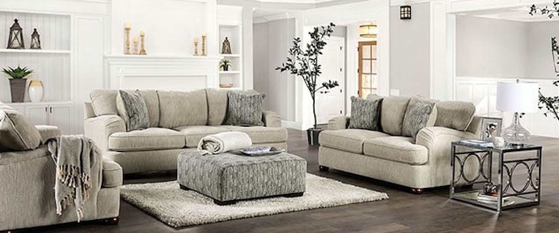 Transitional 5-Piece Living Room Set