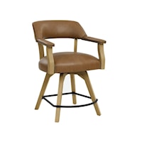 Rylie Mid-Century Modern Faux Leather Counter Height Arm Chair
