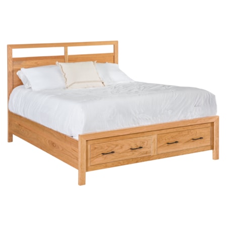 Queen Storage Footboard Bed
