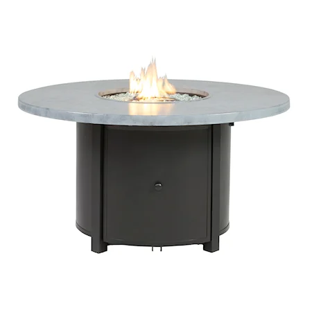 Fire Pit Table with Faux Concrete Top