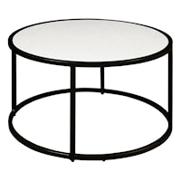 36" Round White Marble Cocktail Table