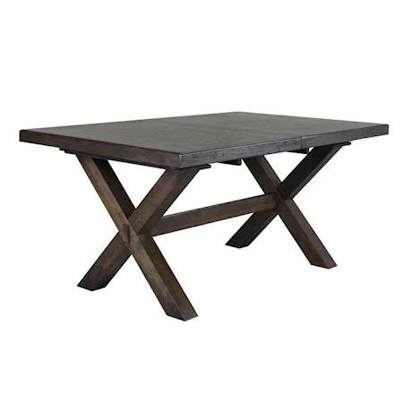 Astoria Rustic Trestle Dining Table with 18in. Leaf