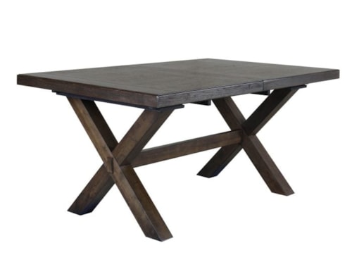 Rustic Trestle Dining Table with 18" Leaf