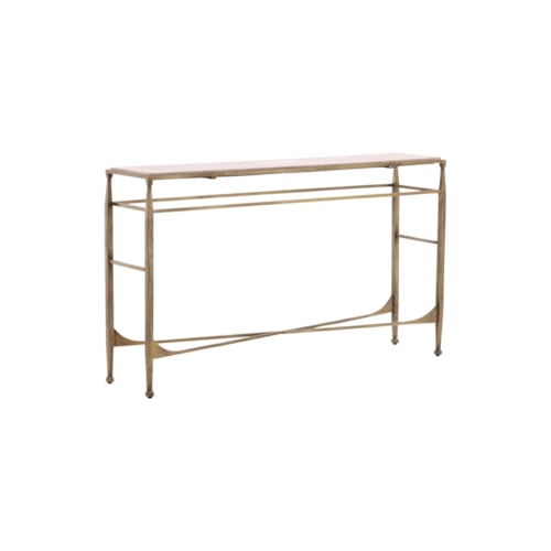 Transitional Console Table with Marble Top