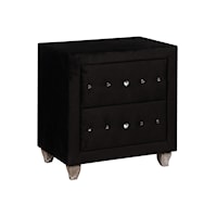 Glam 2-Drawers Nightstand with Button Tufting