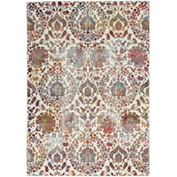 4' x 6' White/Multi Rectangle Rug