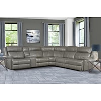 Casual Power Reclining Sectional with Power Headrests and USB Ports