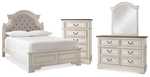 Full Panel Bed, Dresser, Mirror And Chest