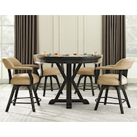 Transitional 6-Piece Counter Height Game Table Dining Set