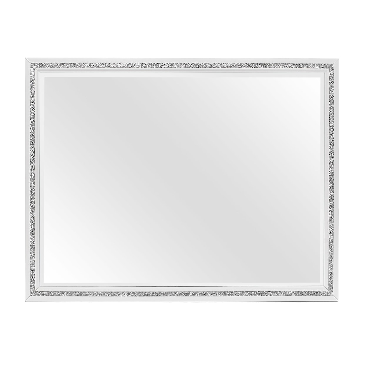 Global Furniture Lily Dresser Mirror with Crystal Mirror Trim