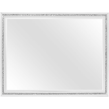 Dresser Mirror with Crystal Mirror Trim