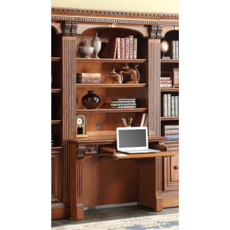 Bookcase Wall with Library Desk