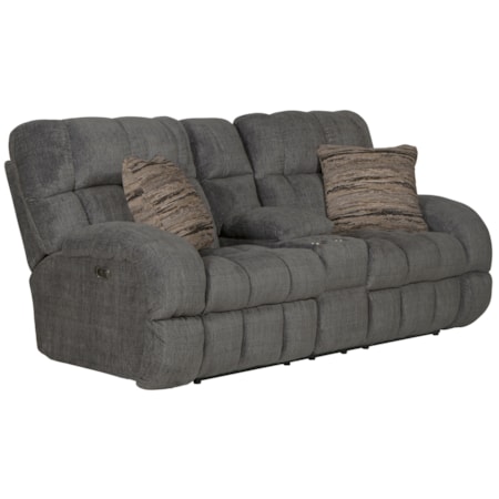 Lay Flat Power Reclining Console Loveseat