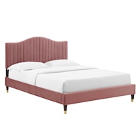 Channel Tufted Performance Velvet Full Platform Bed