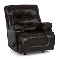 Casual Manual Rocker Recliner with Pillow Arms