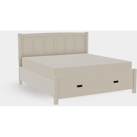 American Craftsman King Panel Bed with Footboard Storage