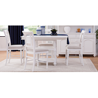 Coastal 6-Piece Counter Height Dining Set with Storage Server