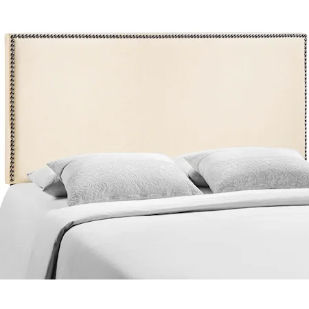 Queen Nailhead Upholstered Headboard