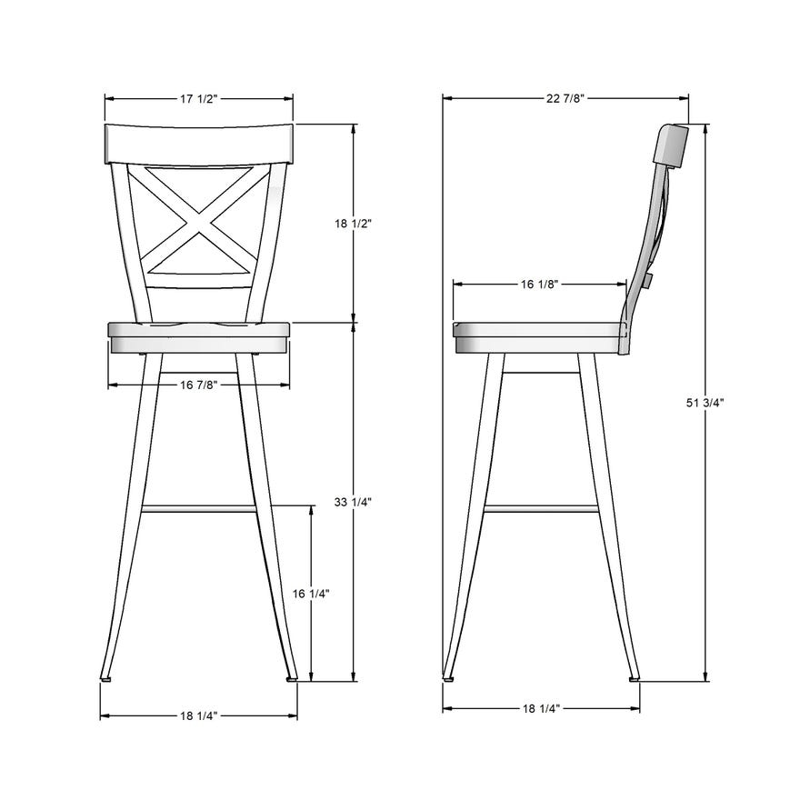 Amisco Kyle X-Back Spectator Height Stool