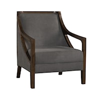 Transitional Chair with Wood Arms and Legs