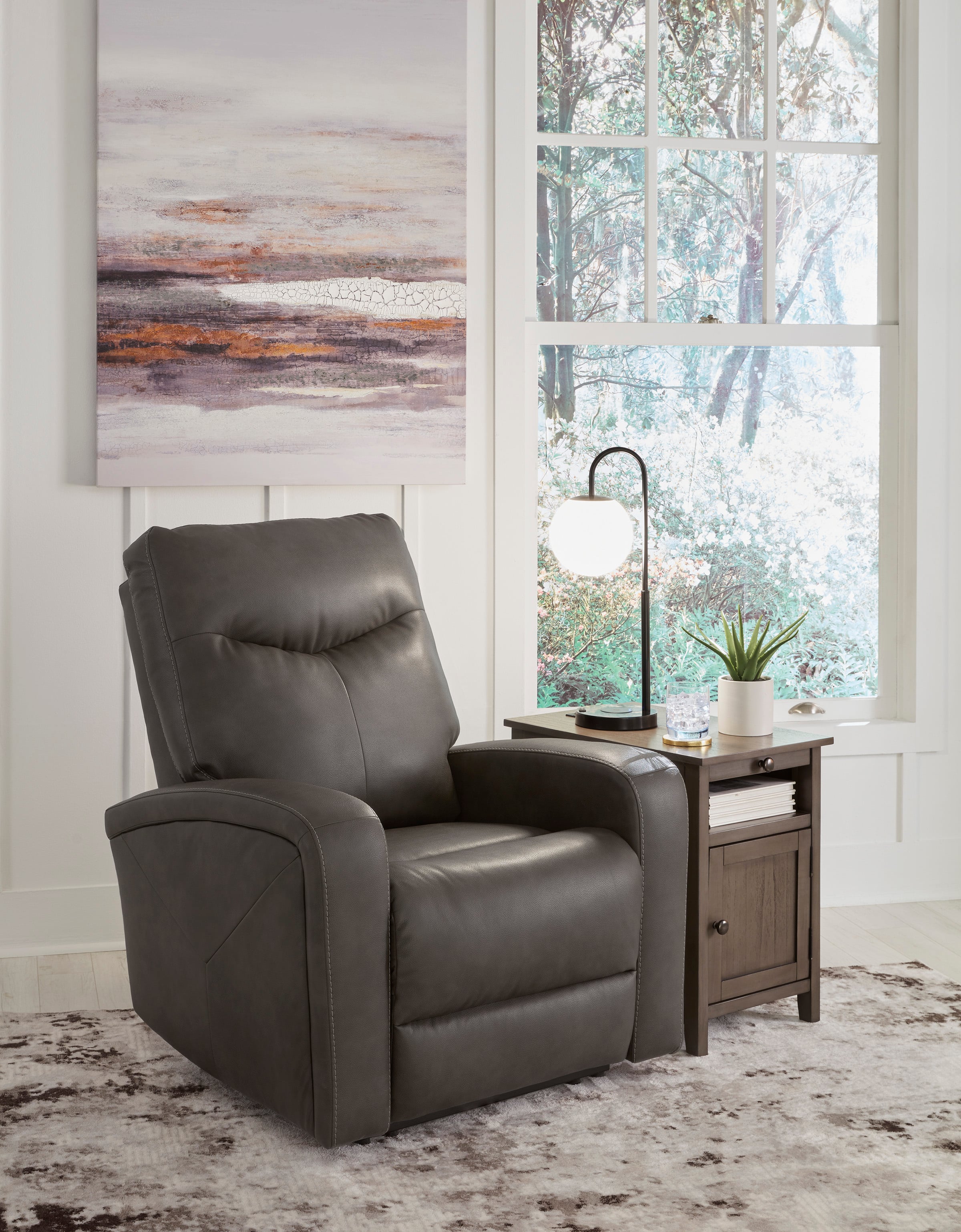 Erith leather power swivel glider deals recliner