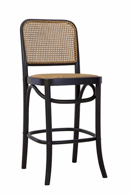 Contemporary Counter Stool with Cane Seat