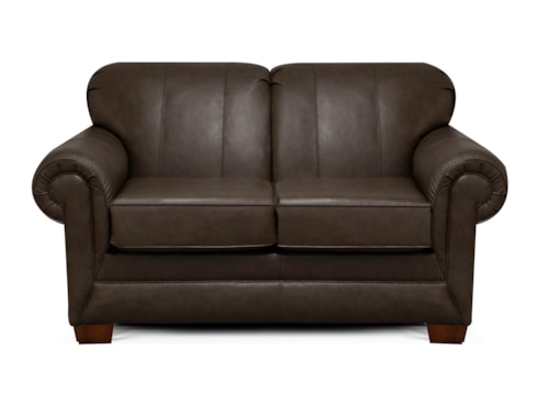 Casual Loveseat with Rolled Arms