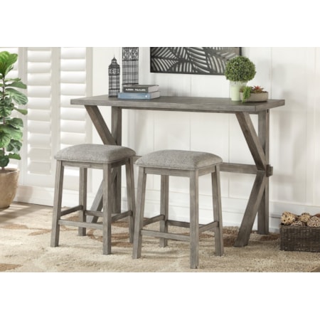 3-Piece Counter Height Table &amp; Barstools