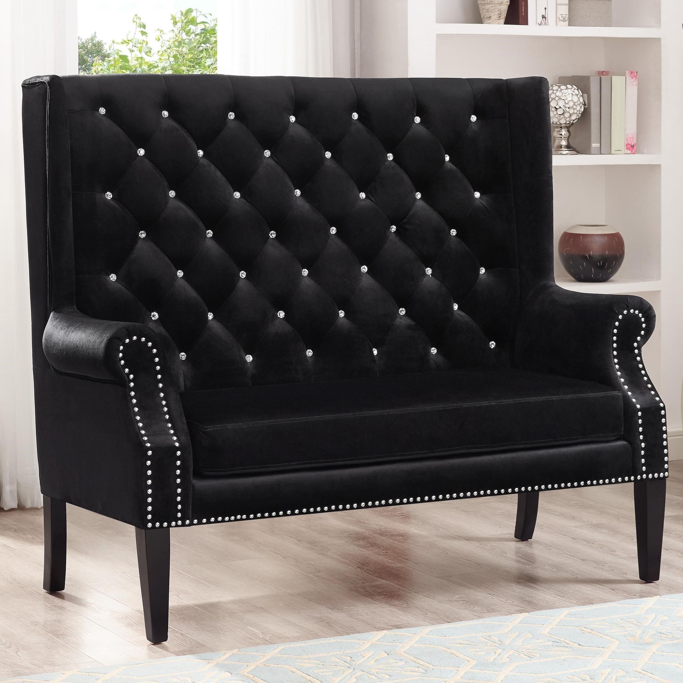 Tufted settee store loveseat