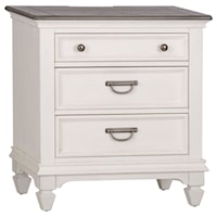 Cottage 3-Drawer Nightstand with Charging Station