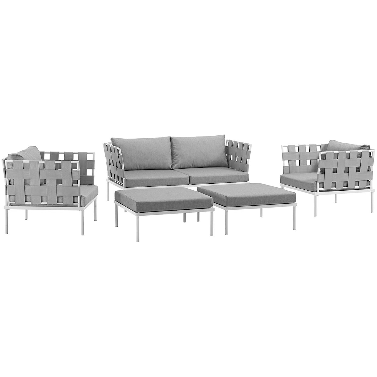 Modway Harmony Outdoor 5 Piece Sectional Sofa Set