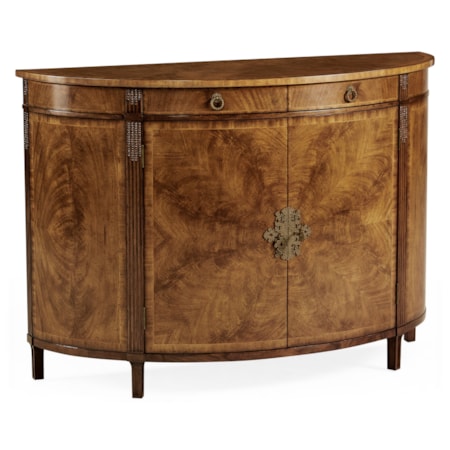 Crotch Walnut Demilune Sideboard