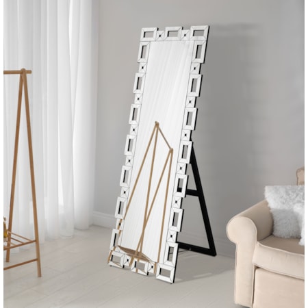 24 x 65 Inch Geometric Frame Standing Mirror