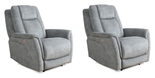 Contemporary Zero Gravity Power Recliner with Power Headrest (Set of 2)