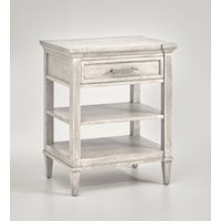 Transitional 1-Drawer Nightstand with Open Shelves