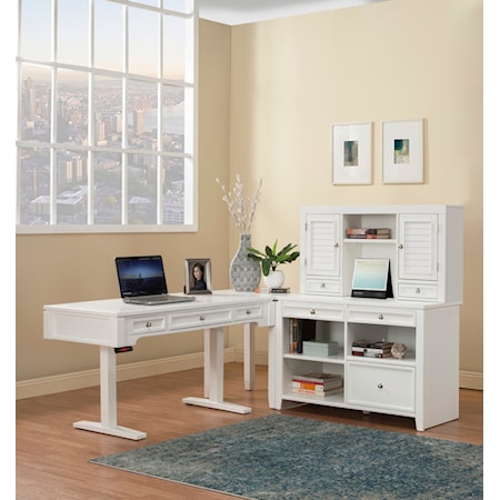 Power Lift Desk with Office Credenza