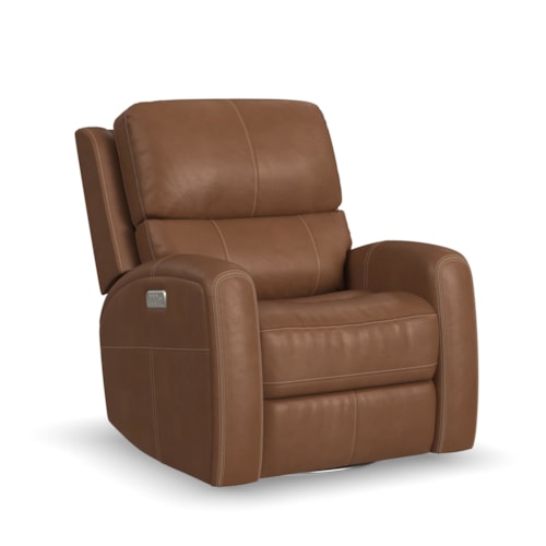 Power Swivel Gliding Recliner with Power Headrest, Lumbar, Heat, and Massage