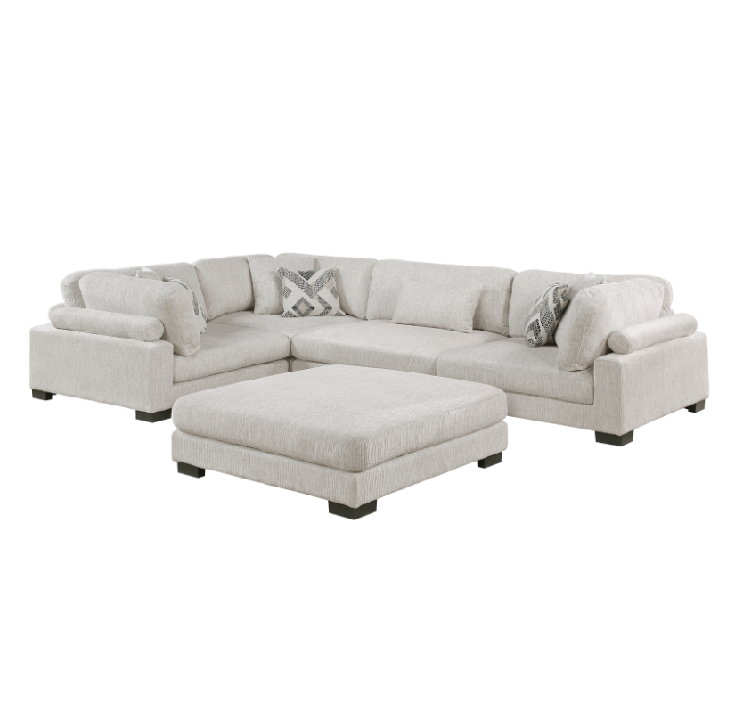 Homelegance Tinley 5-Piece Sectional Sofa with Ottoman