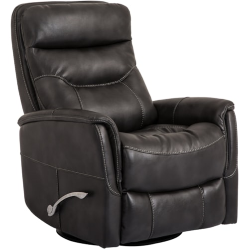 Contemporary Swivel Glider Recliner with Padded Arms