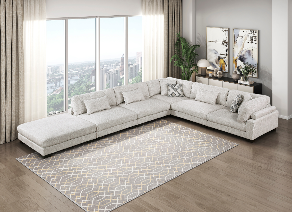 Homelegance Tinley 6-Piece Sectional Sofa with Ottoman