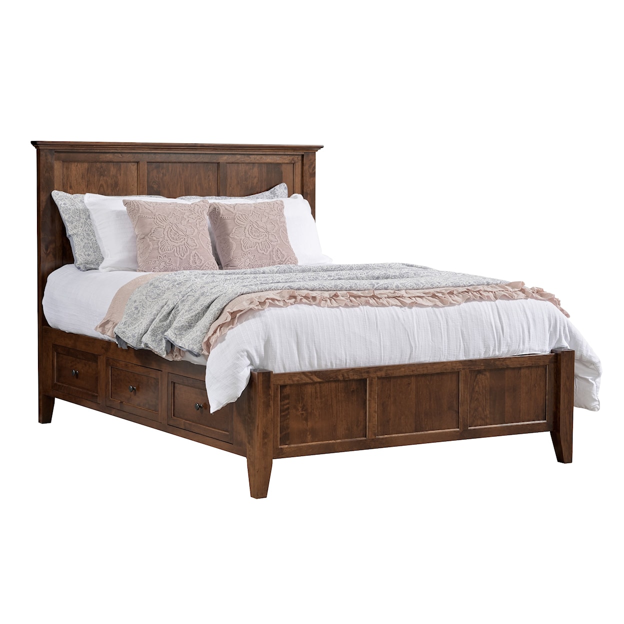 Millcraft Albany King PANEL BED W/ DRAWER UNITS RAISED 6''